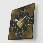 Art Deco Goud Vierkante Klok (Hoek)