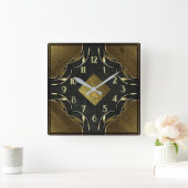 Art Deco Goud Vierkante Klok (Huis)