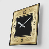 Art Deco Goud Vierkante Klok (Hoek)