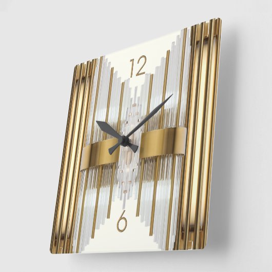 Art Deco-goud Vierkante Klok (Hoek)