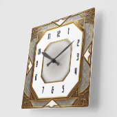 Art Deco Goud Vierkante Klok (Hoek)