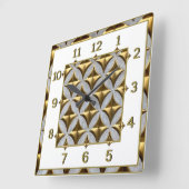 Art Deco Goud Vierkante Klok (Hoek)