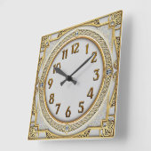Art Deco Goud Vierkante Klok (Hoek)