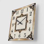 Art Deco Goud Vierkante Klok (Hoek)