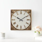 Art Deco Goud Vierkante Klok (Huis)
