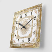 Art Deco Goud Vierkante Klok (Hoek)