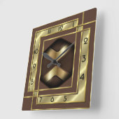 Art Deco Goud Vierkante Klok (Hoek)