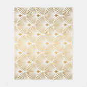 Art Deco: Goud-wit Elegantie. Fleece Deken (Voorkant)