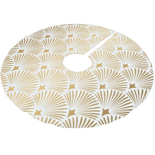 Art Deco: Goud-wit Elegantie. Kerstboom Rok (Gekanteld)