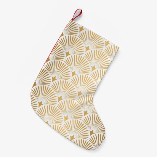 Art Deco: Goud-wit Elegantie. Kleine Kerstsok (Voorkant (Hangend))