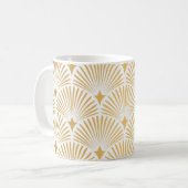 Art Deco: Goud-wit Elegantie. Koffiemok (Voorkant links)