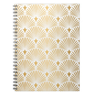 Art Deco: Goud-wit Elegantie. Notitieboek