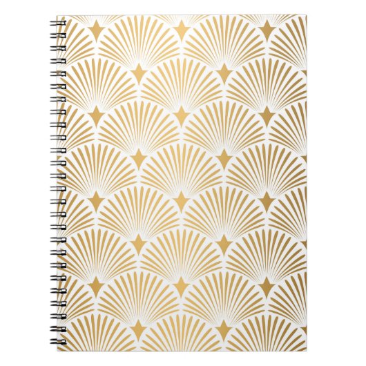 Art Deco: Goud-wit Elegantie. Notitieboek (Voorkant)