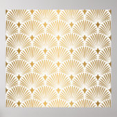 Art Deco: Goud-wit Elegantie. Poster (Voorkant)