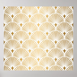 Art Deco: Goud-wit Elegantie. Poster