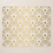 Art Deco: Goud-wit Elegantie. Sherpa Deken (Voorkant (horizontaal))