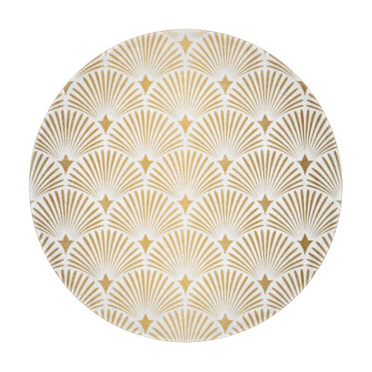 Art Deco: Goud-wit Elegantie. Snijplank (Voorkant)