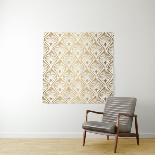 Art Deco: Goud-wit Elegantie. Wandkleed (In situ)