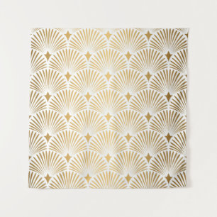 Art Deco: Goud-wit Elegantie. Wandkleed