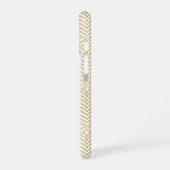Art Deco Goud & Wit Monogram iPhone 16 Hoesje (Linkerkant)