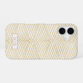 Art Deco Goud & Wit Monogram iPhone 16 Hoesje (Achterkant horizontaal)