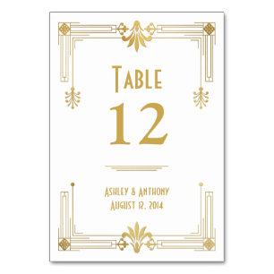 Art Deco Goud Wit Roaring 20s Bruiloft Kaart