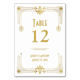 Art Deco Goud Wit Roaring 20s Bruiloft Kaart