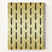 Art Deco Goud Zwart 1920s Elegante Bruiloft Planne Notitieboek (Achterkant)