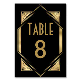 Art Deco Goud Zwart Bruiloft Kaart