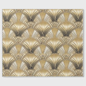Art Deco goud zwart Cadeaupapier (Vlak)