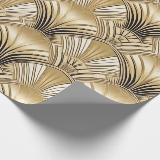 Art Deco goud zwart Cadeaupapier (Hoek)