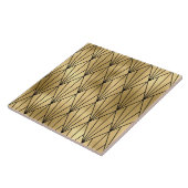 Art Deco Goud Zwart Decor Keramische tegel Tegeltje (Zijkant)