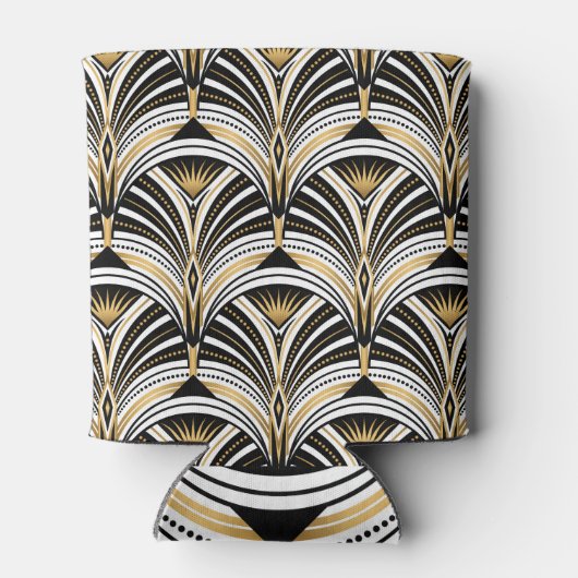 Art Deco Goud Zwart Elegantie: Roaring Twenties Blikjeskoeler (Achterkant)