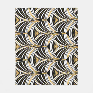 Art Deco Goud Zwart Elegantie: Roaring Twenties Fleece Deken