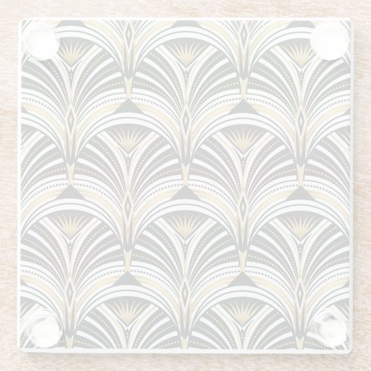 Art Deco Goud Zwart Elegantie: Roaring Twenties Glazen Onderzetter (Achterkant)