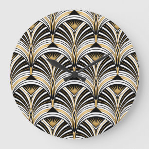 Art Deco Goud Zwart Elegantie: Roaring Twenties Grote Klok
