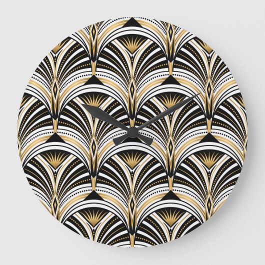 Art Deco Goud Zwart Elegantie: Roaring Twenties Grote Klok (Voorkant)