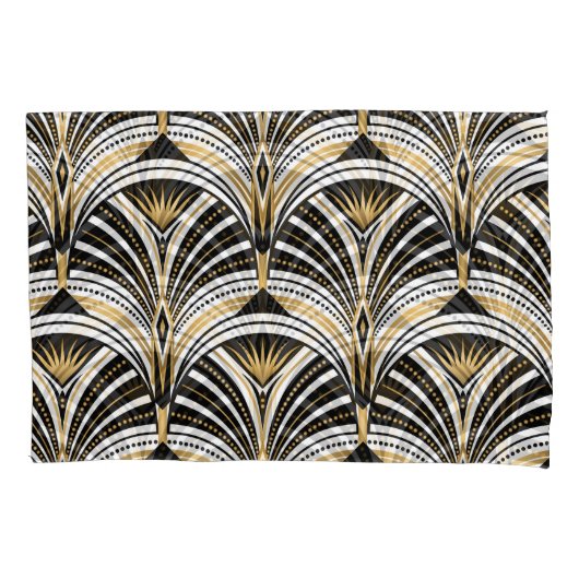 Art Deco Goud Zwart Elegantie: Roaring Twenties Kussensloop (Voorkant)