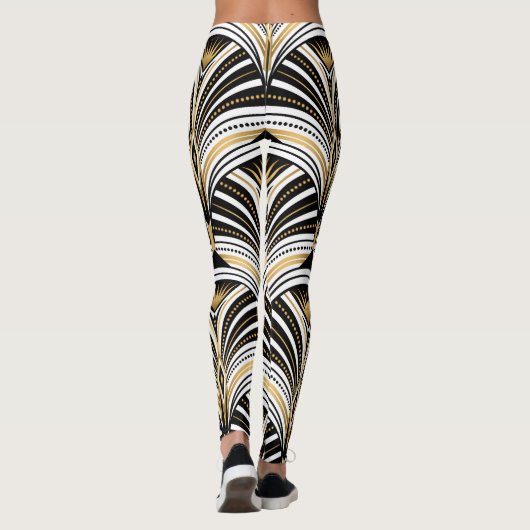 Art Deco Goud Zwart Elegantie: Roaring Twenties Leggings (Achterkant)
