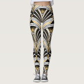 Art Deco Goud Zwart Elegantie: Roaring Twenties Leggings (Voorkant)