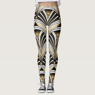 Art Deco Goud Zwart Elegantie: Roaring Twenties Leggings