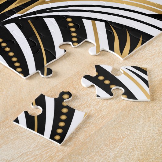 Art Deco Goud Zwart Elegantie: Roaring Twenties Legpuzzel (Zijkant)