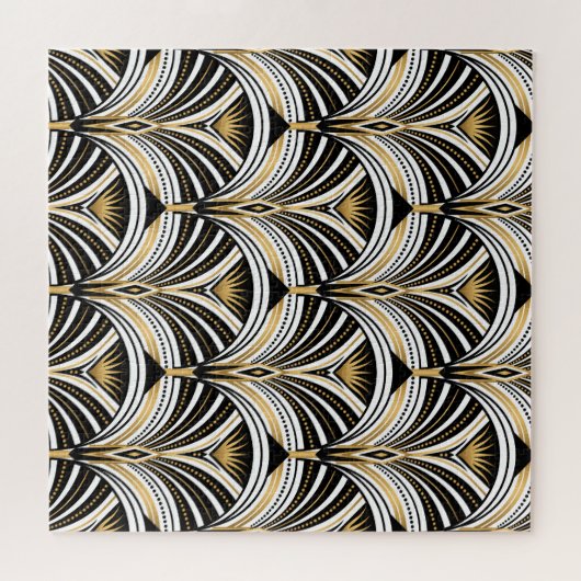 Art Deco Goud Zwart Elegantie: Roaring Twenties Legpuzzel (Horizontaal)