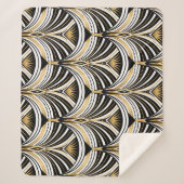 Art Deco Goud Zwart Elegantie: Roaring Twenties Sherpa Deken (Voorkant)
