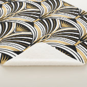 Art Deco Goud Zwart Elegantie: Roaring Twenties Sherpa Deken (3/4)