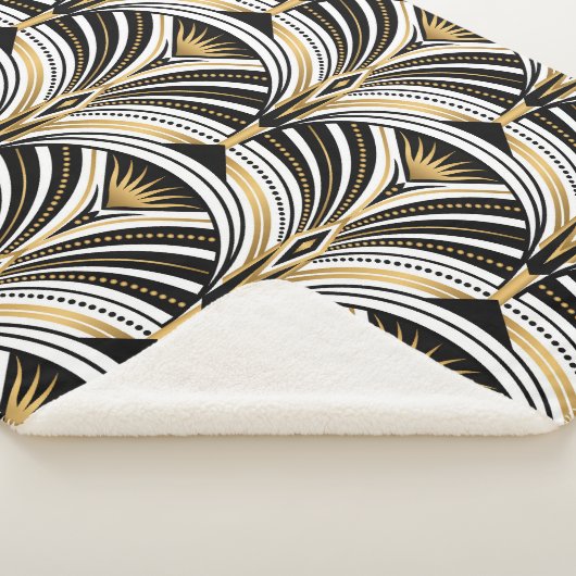 Art Deco Goud Zwart Elegantie: Roaring Twenties Sherpa Deken (3/4)