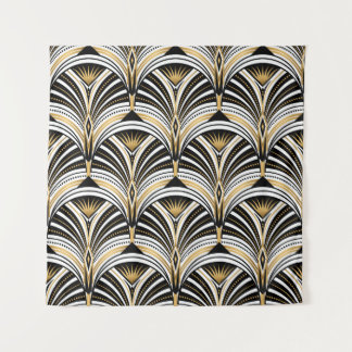 Art Deco Goud Zwart Elegantie: Roaring Twenties Wandkleed