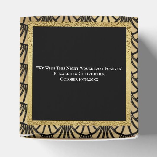 Art Deco Goud Zwart Gatsby 1920's Bruiloft Bedankdoosjes (Bovenkant)