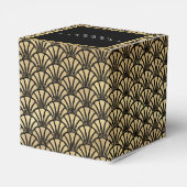 Art Deco Goud Zwart Gatsby 1920's Bruiloft Bedankdoosjes (Achterkant)