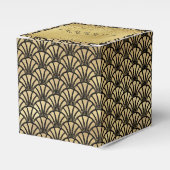 Art Deco Goud Zwart Gatsby 1920's Bruiloft Bedankdoosjes (Voorkant Zijde)